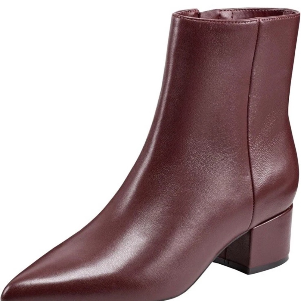 Marc Fisher Burgundy Leather Booties